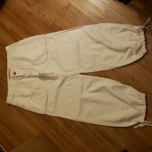 FREE PEOPLE Cargo style jogger cotton egg shell white pants